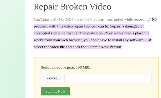 Fileconverto video repair