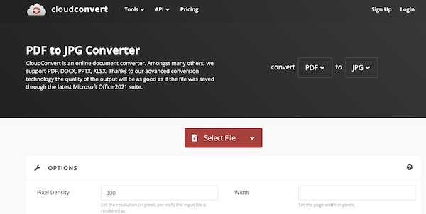 Cloudconvert pdf to jpg tool
