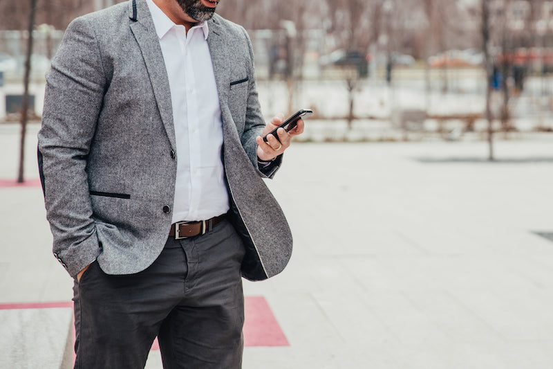 business blazer with chinos