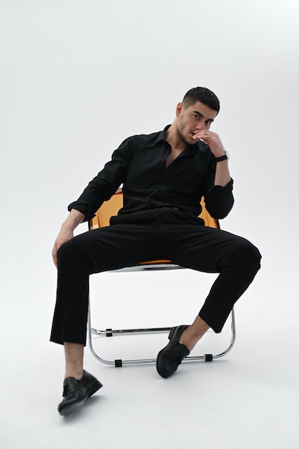 black dress shirts with black chinos