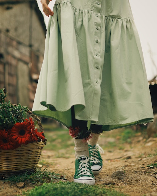 sneakers with green dresses jpg