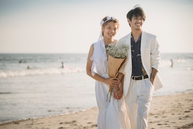 white suits with white pants wedding