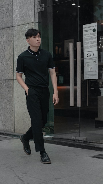 black polo shirts with dress pants