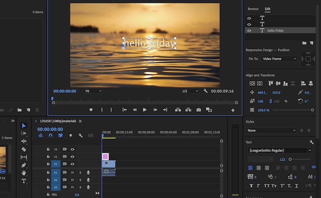 add text in premiere 09