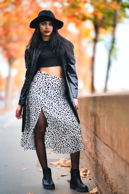 chelsea boots with leather jacket and skirts