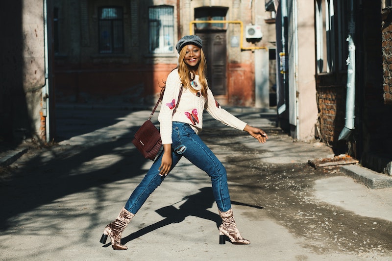 heeled boots with jeans