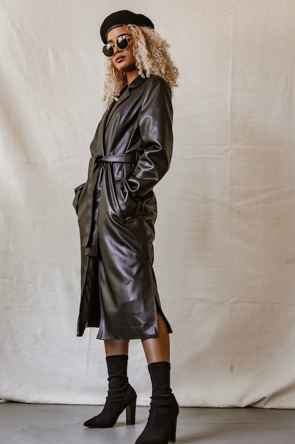 heeled boots with leather overcoats
