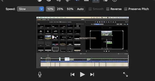 slow down a video in imovie