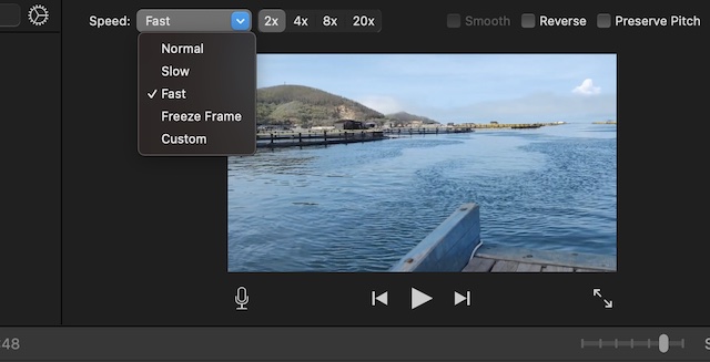 speed up video in imovie