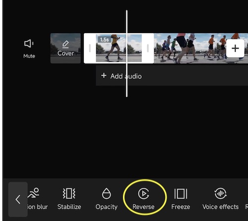reverse a video on capcut