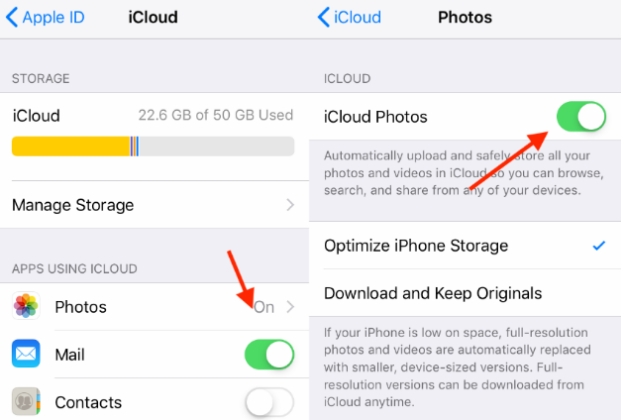 move photos from iphone to mac with icloud