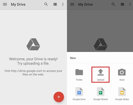 send long whatsapp video on google drive