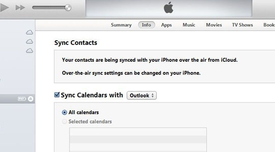 sync contacts itunes