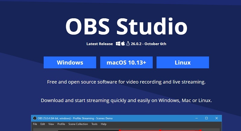 record screen with obs