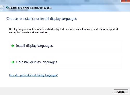 install display language 