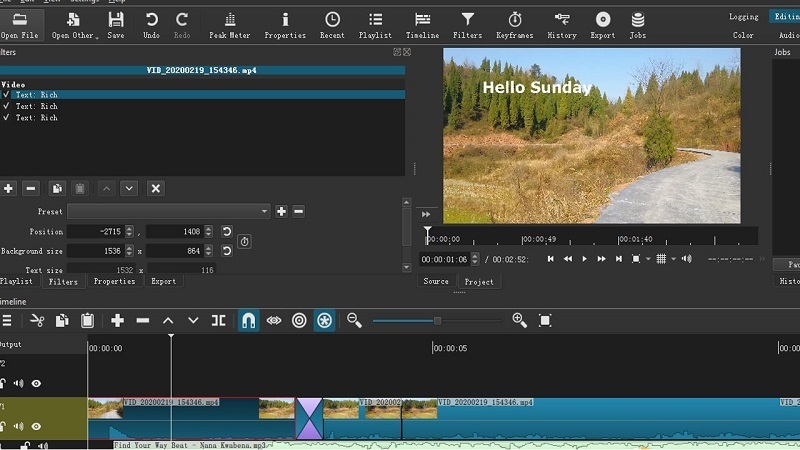 shotcut free video editor