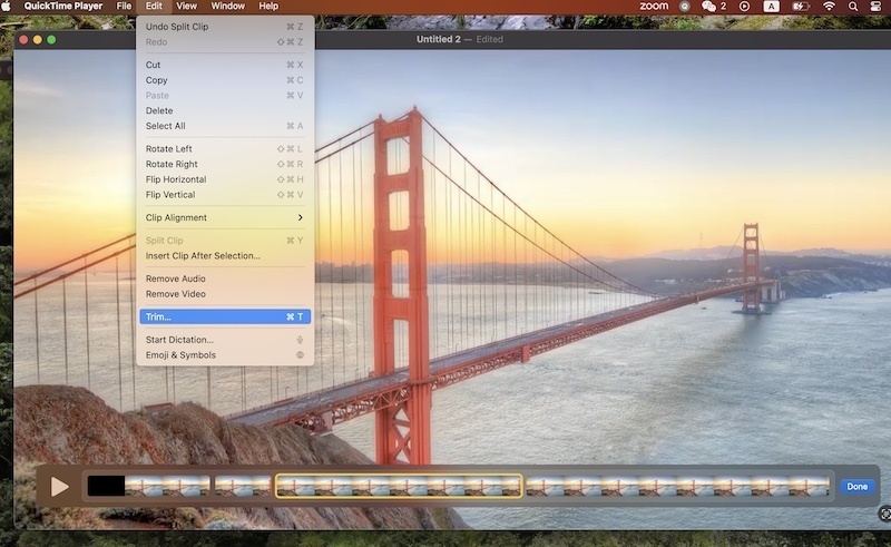How to edit zoom recording in QuickTime Player 